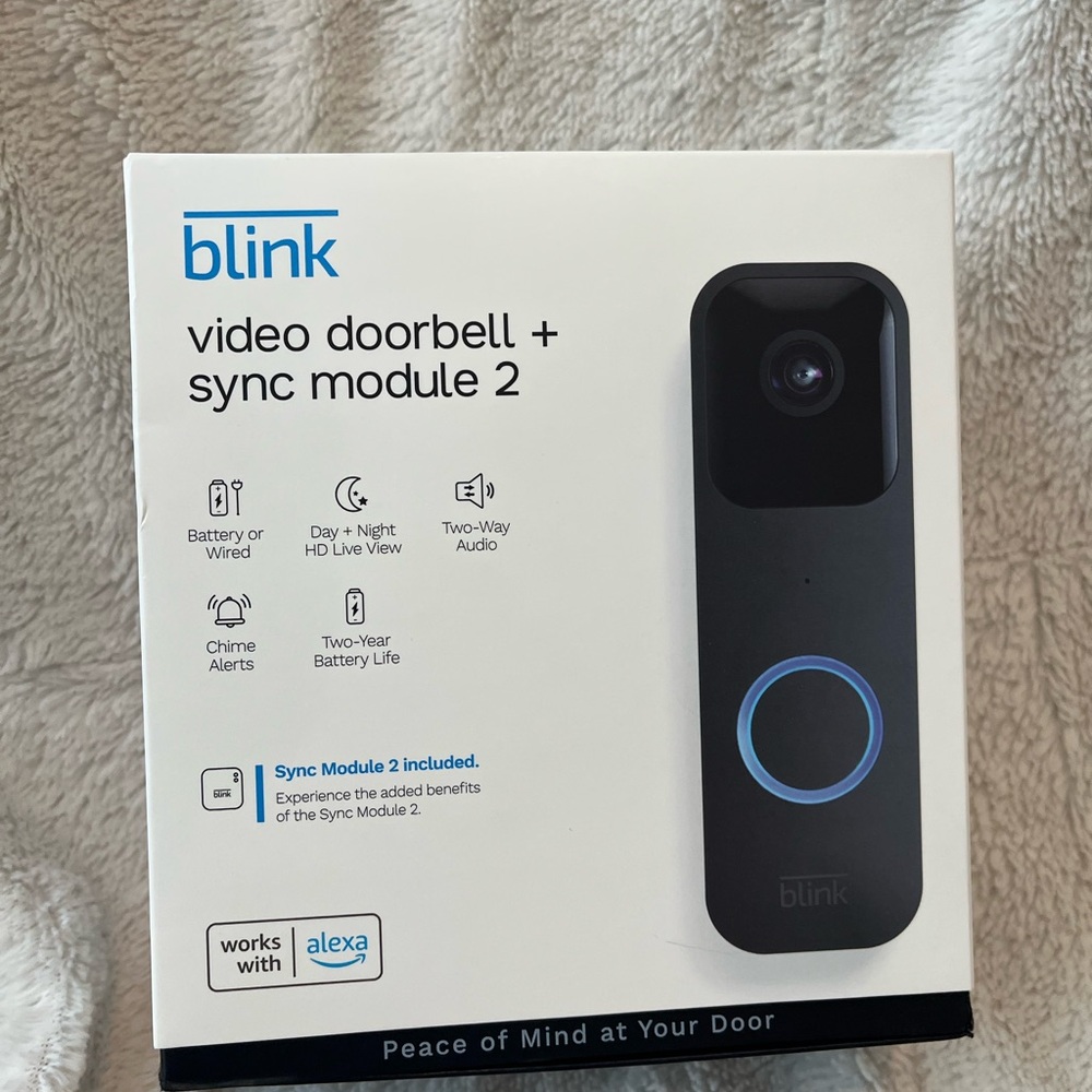 Blink Video Doorbell + Sync Module 2 and Door Attachment